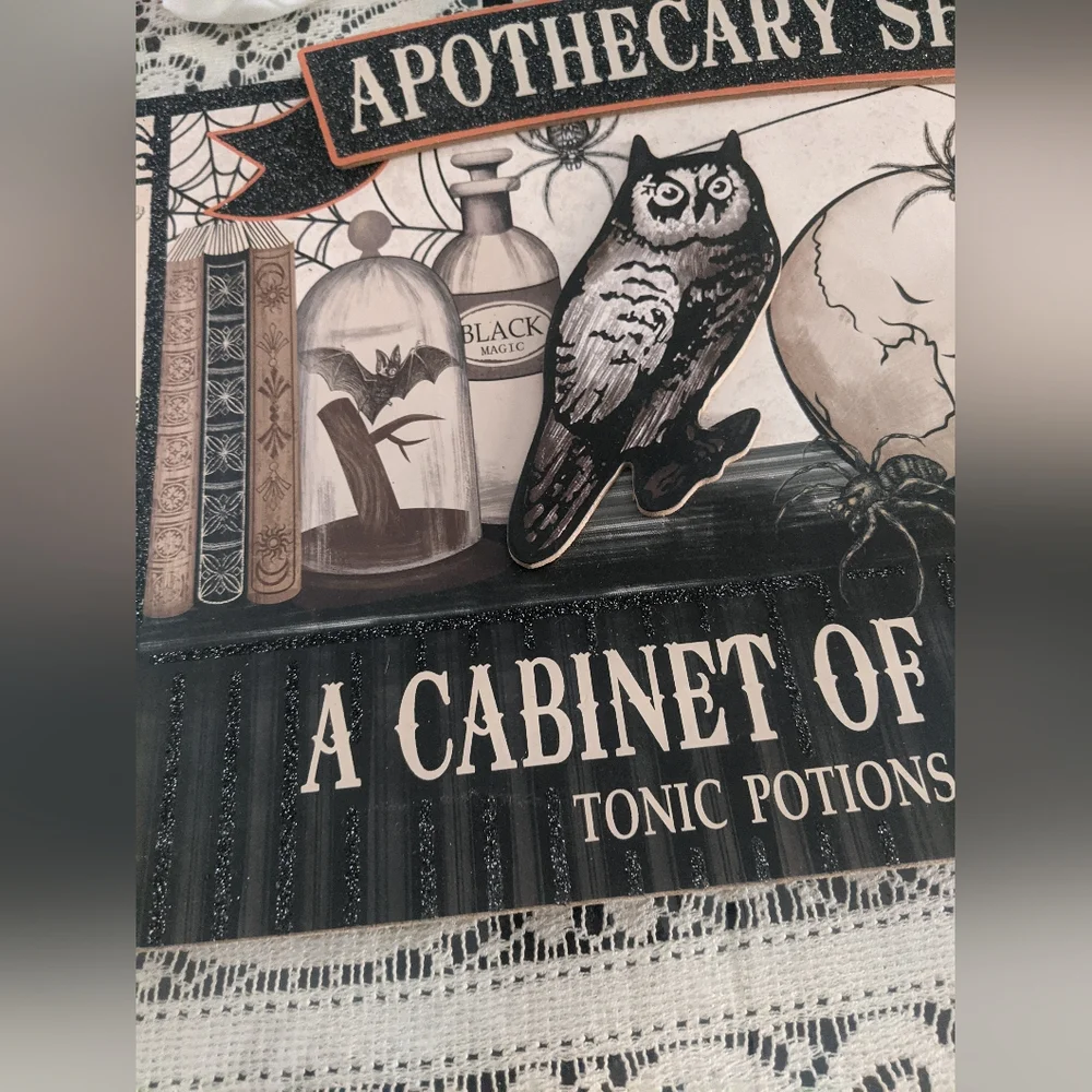 Halloween Vintage Style Apothecary Sign Decor Witchy Gothic Harry Potter